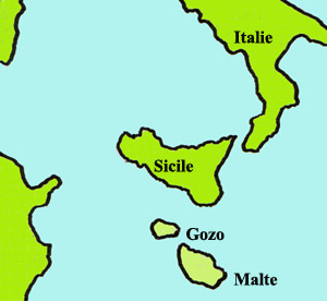 Malte se trouve au sud de la Sicile